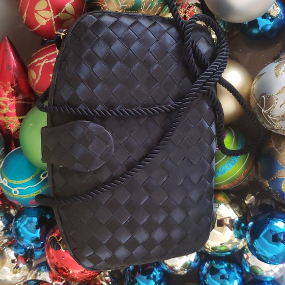 Vintage woven satin evening purse - Picture 4 of 5